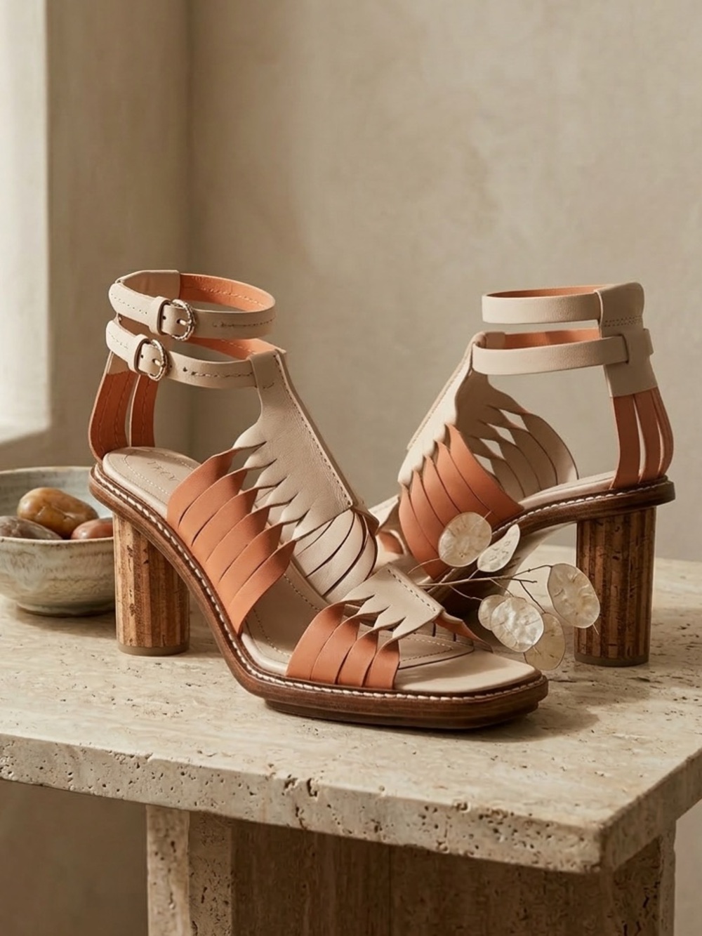 Ulla Johnson Madeira Twisted Pink Colorblock Heel Sandal Size 39